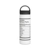 Success Nutrition Facts | Motivational Water Bottle, Stainless Steel and Handle Lid